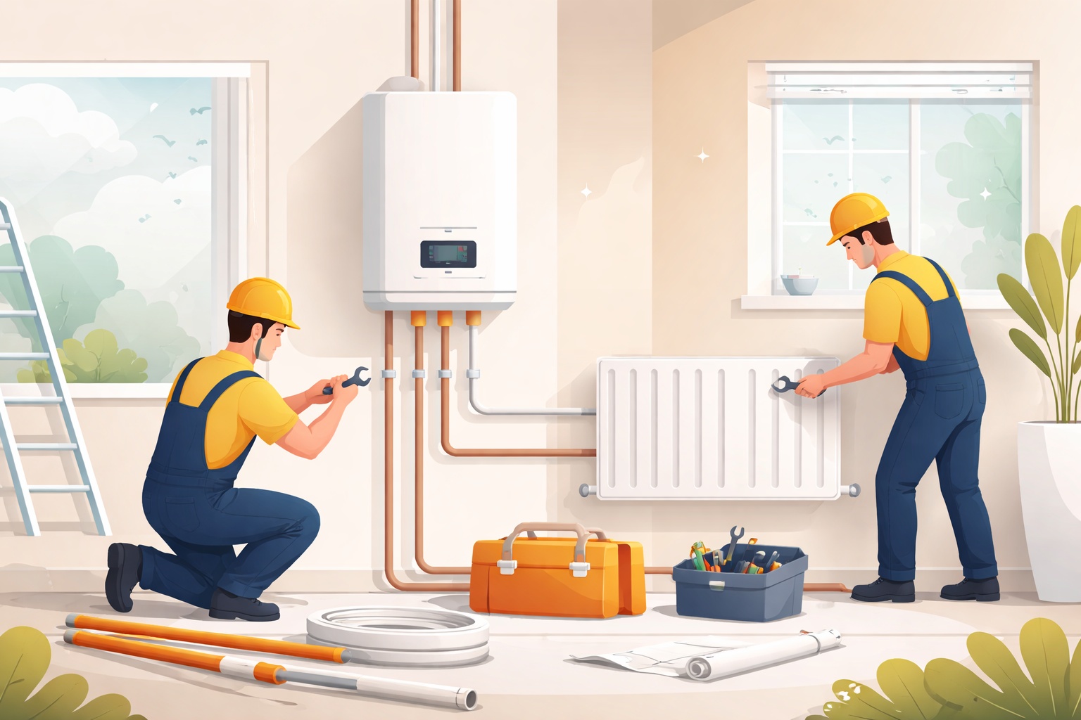 central heating installation